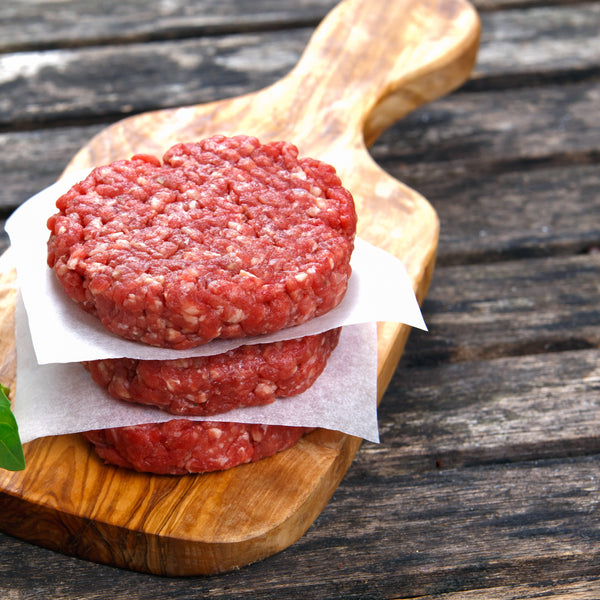 Just Beef Un-aged Paleo beef burgers - 100% grass fed beef, beef heart, & beef kidney, (grain free, additive free, quick frozen)